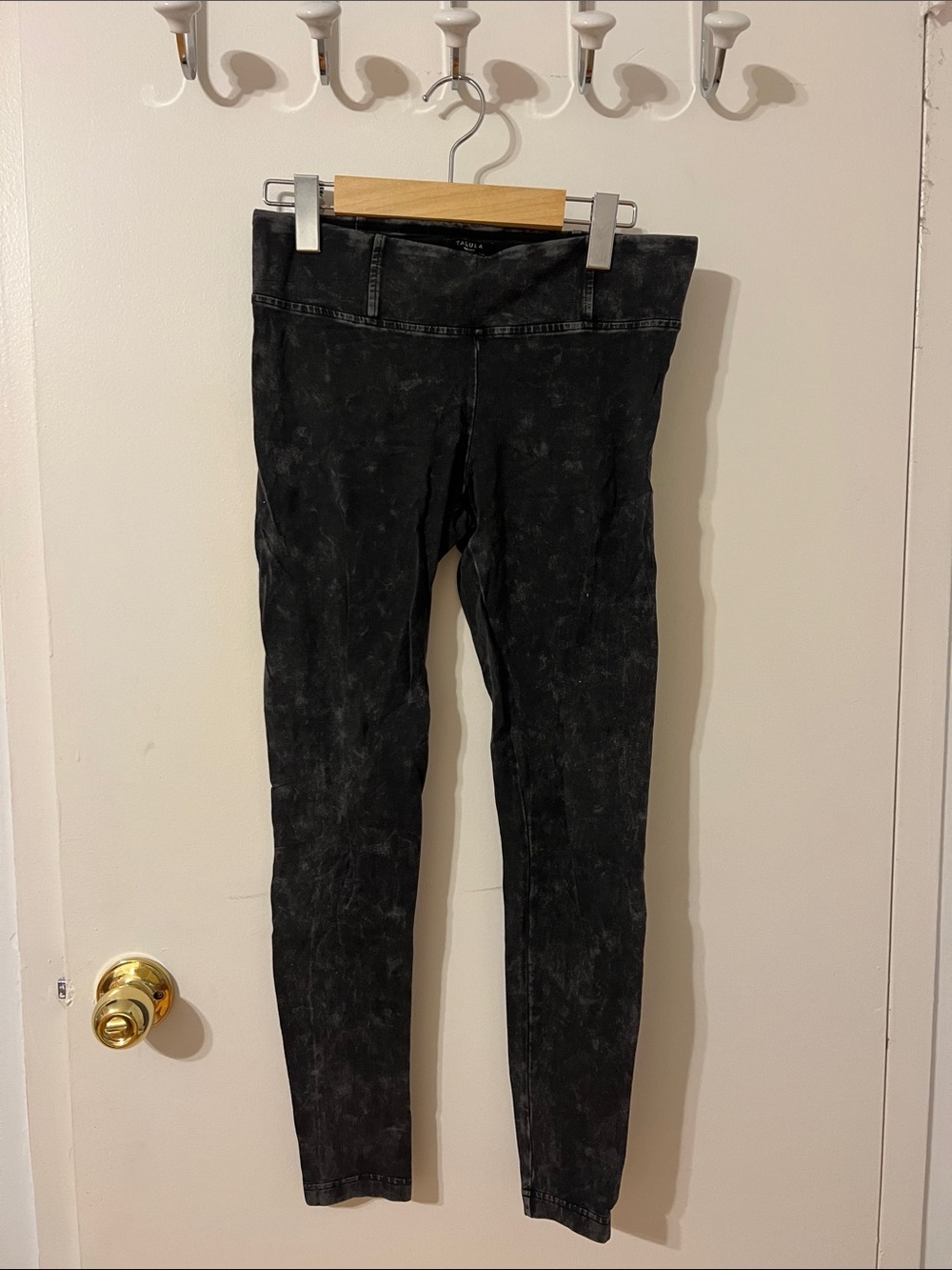 Talula Black Acid-Wash High-Rise Leggings